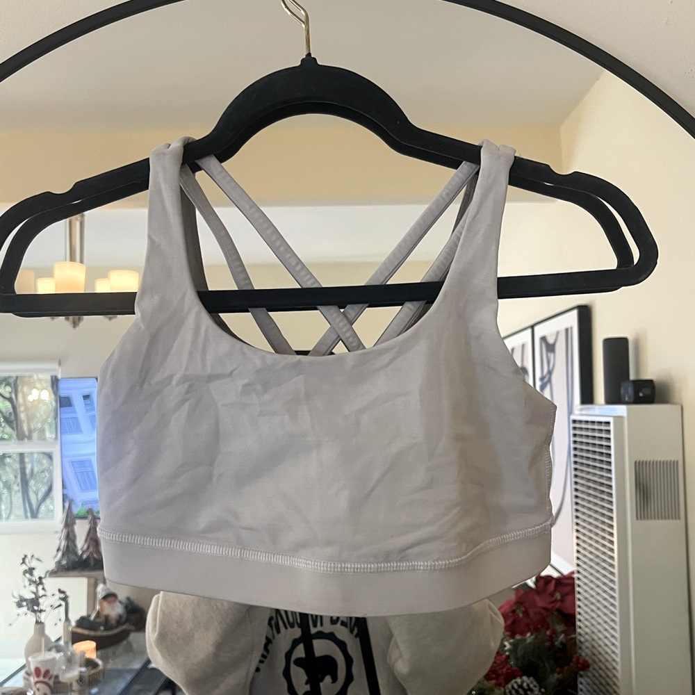 White LULULEMON Crisscross Back Sports Bra